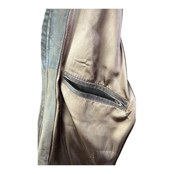 Vtg Argentinian Leather Jacket Sz L Full Zip Solid Heavy -Leather Shop. EUC READ - Picture 7 of 16